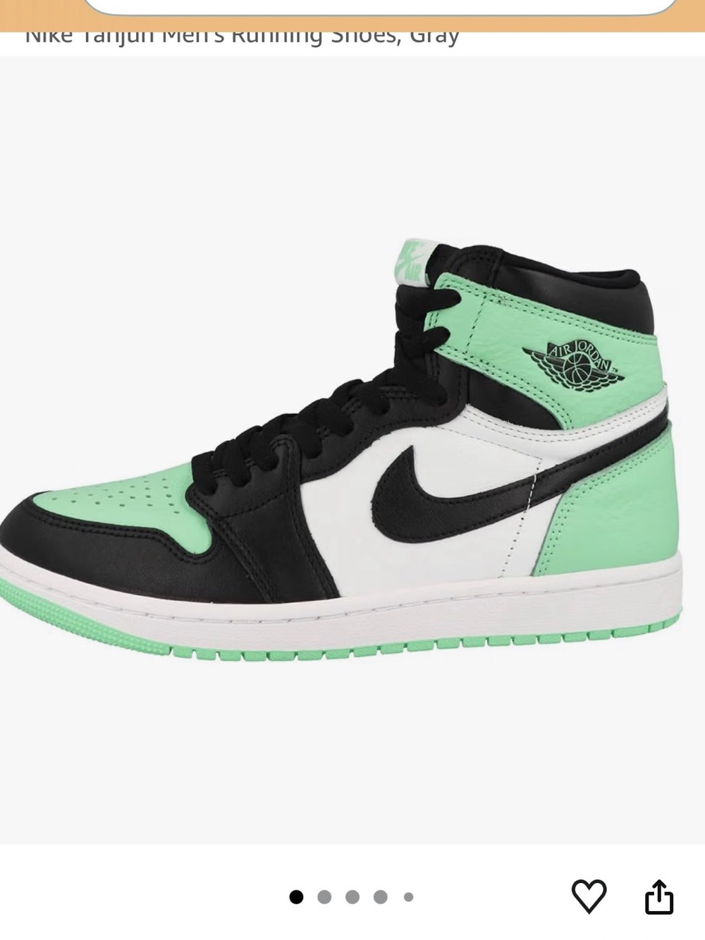 Jordan Women’s High-Top Sneakers in Mint, Black & White